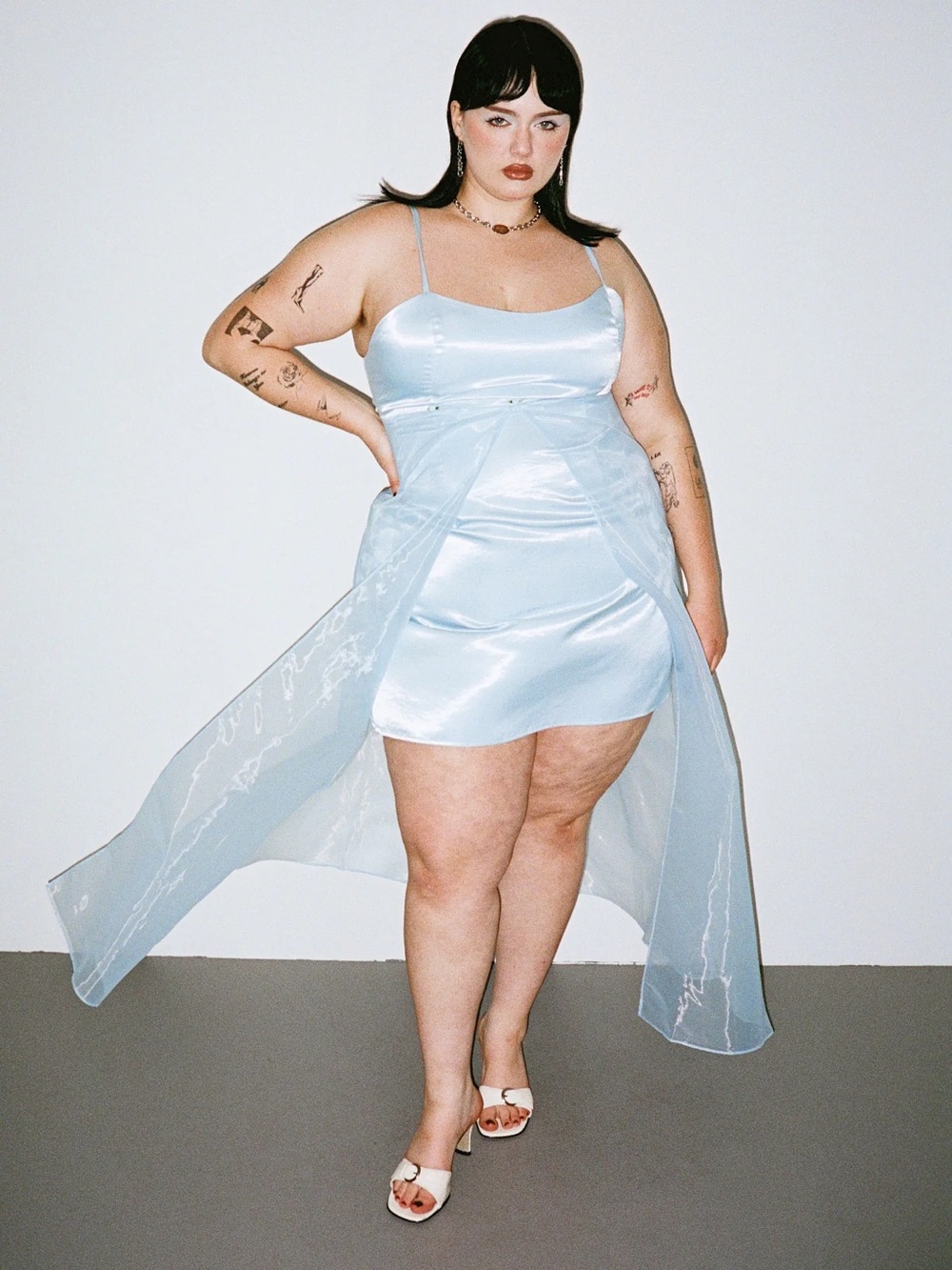 NWT Fashion Brand Company Prom Dress baby blue satin 2X